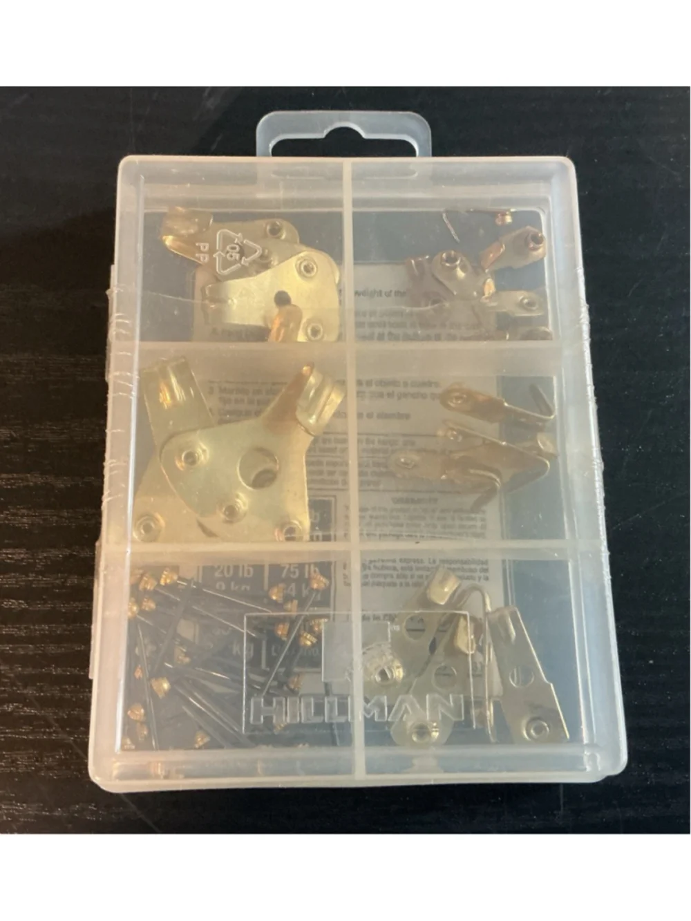 HILLMAN HOMEPAK Classic Hanger & Nails, 6 Cavity, Brass..#41995 ..New Sealed.